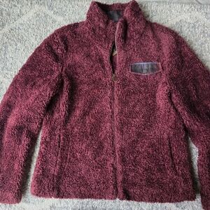 Pendleton Burgundy and Plaid Zip-Up Jacket